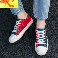 春季双色布鞋男拼接撞色帆布鞋鸳鸯色休闲鞋男装散步鞋平板步行鞋 简畅