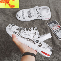 夏季包头软底拖鞋男士室外防滑洞洞鞋男韩版潮流个性气垫沙滩凉鞋 简畅