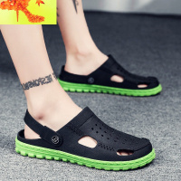 凉拖鞋男潮流韩版沙滩鞋男士凉鞋2022夏季新款个性室外穿洞洞鞋男 简畅