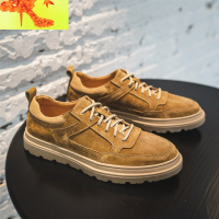 男鞋2022新款鞋子男潮鞋百搭英伦休闲皮鞋低帮马丁靴春季工装板鞋 简畅