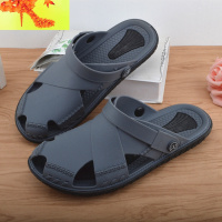 软底洞洞鞋男2022新款男士沙滩鞋时尚潮流休闲防滑两用凉鞋拖鞋男 简畅