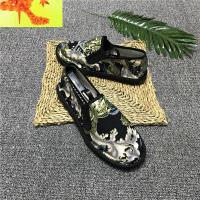 台州西山老北京款中国风男工作花布鞋复古一脚蹬懒人鞋子牛筋防滑 简畅