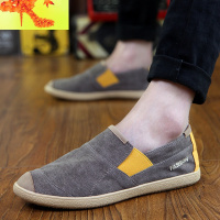 春季一脚蹬懒人亚麻帆布潮鞋老北京男士休闲布鞋夏季透气渔夫男鞋 简畅