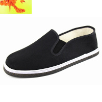 男女款秋季硬底防刺穿铁屑加厚型劳保黑色轮胎底单布鞋 简畅