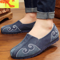 休闲男鞋个性中国风平跟软底帆布道士唐装汉服古风男鞋 简畅休闲鞋