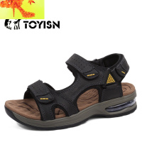 2020新款男士凉鞋头层牛皮防滑沙滩鞋男青年厚底气垫真皮凉鞋男鞋  简畅