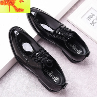 春秋季新款皮鞋男韩版休闲透气尖头发型师潮流商务英伦男士小皮鞋 简畅休闲鞋