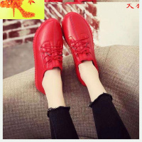 女鞋秋季潮鞋新款商务女士休闲黑色板鞋女英伦防滑妈妈鞋工作鞋子 简畅休闲鞋