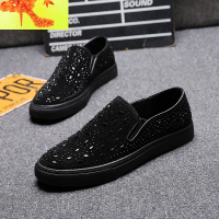 欧洲站乐福鞋男潮百搭一脚蹬男鞋子休闲懒人铆钉鞋英伦男士休闲鞋  简畅