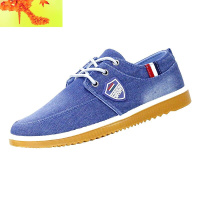 夏季男士韩版运动鞋青春潮流百搭帆布板鞋透气休闲工作牛仔布鞋男  简畅