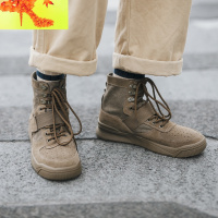 第四十九天男装秋冬款复古工装鞋男士高帮鞋日系潮流系带休闲鞋子 简畅