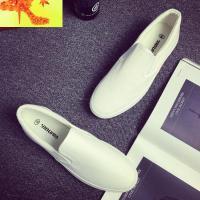 2022秋季纯色男士厚底帆布鞋增高休闲潮板鞋一脚蹬学生小白鞋 简畅