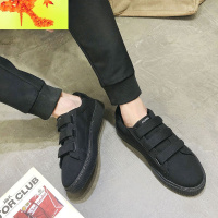 2022新款春季魔术贴帆布鞋韩版社会男鞋懒人一脚蹬布鞋男休闲板鞋 简畅