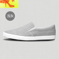 小呆家布鞋男一脚蹬懒人鞋休闲亚麻布鞋韩版平底套脚夏天鞋子2022 简畅