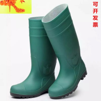 钢头雨鞋高帮劳保防砸耐酸碱防水劳保鞋工地高筒雨靴防滑长筒水鞋 简畅