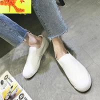 夏季英伦透气布鞋男鞋精小伙低帮帆布鞋男士一脚蹬懒人鞋韩版潮 简畅