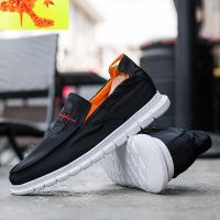 夏季透气帆布鞋男鞋软底轻便韩版潮鞋一脚蹬懒人鞋雨伞布防水单鞋 简畅