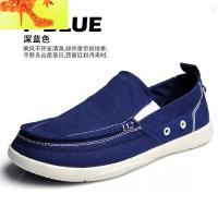 春季帆布鞋男沃尔卢休闲鞋一脚蹬懒人鞋老北京布鞋男鞋透气cross 简畅