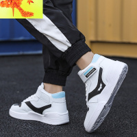 男鞋春季潮流百搭潮鞋高帮小白板鞋白鞋2022新款网红男人味内增高 简畅高帮鞋