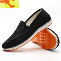 裕福华老北京布鞋 一脚蹬懒人鞋低帮透气柔软休闲男单鞋春秋潮鞋 简畅