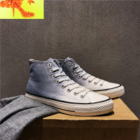 高帮帆布鞋男2022春季新款韩版潮流百搭港风学生情侣板鞋子男潮鞋 简畅