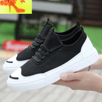 新款韩版潮流学生鞋子开口笑帆布鞋百搭休闲鞋男鞋板鞋小白鞋潮鞋 简畅