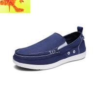 夏季风尚帆布鞋男沃尔卢休闲鞋一脚蹬懒人鞋老北京布鞋防滑透气鞋  简畅