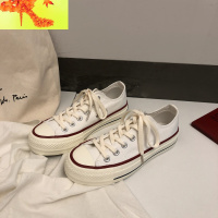 林先参 厚底帆布鞋女低帮ulzzang韩版百搭原宿鞋子ins潮学生板鞋  简畅