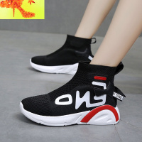 2020春季新款时尚休闲力袜子百搭高帮内增高女鞋欧洲站潮鞋 简畅高帮鞋