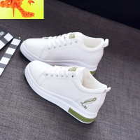 内增高小白鞋女百搭2019秋款秀气厚底坡跟2020春季新款鞋子女潮鞋 简畅帆布鞋