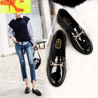 女鞋2020新款春季学院风单鞋平底软皮豆豆鞋乐福鞋子小皮鞋女英伦 简畅休闲鞋