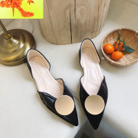 女鞋春秋单鞋2020新款百搭韩版尖头浅口平底豆豆鞋网红仙女晚晚鞋 简畅休闲鞋