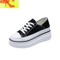 帆布女2020春季新款厚底百搭增高鞋子潮鞋休闲板鞋小白鞋学生网红 简畅帆布鞋