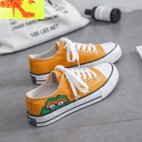 涂鸦帆布鞋女2019春夏新款潮鞋子韩版百搭学生网红ulzzang板鞋ins  简畅