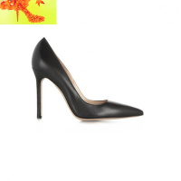 2020春季新款裸色皮高跟鞋女细跟尖头性感皮黑色职业工作单鞋 简畅休闲鞋