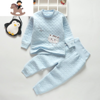 YueBin婴儿三层夹棉宝宝儿童保暖衣套装秋冬男女内衣棉睡衣加厚1岁2幼