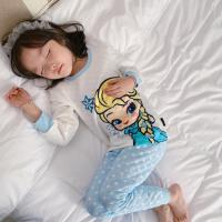 YueBin儿童保暖内衣套装三层夹棉加厚女童高腰卡通睡衣暖气屋空调家居服