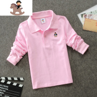 YueBin男童长袖T恤棉翻领女童上衣秋衣棉带领打底衫色校服班服秋T恤童