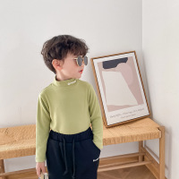 YueBin儿童中领加厚双面发热澳绒打底衫男童女童字母半高领保暖内衣宝宝T恤童