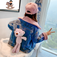 YueBin女童秋装卫衣2020新款洋气儿童后背立体小熊网红长袖t恤宝宝外套T恤童