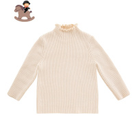 YueBin 女童高领打底衫冬季洋气宝宝针织衫套头木耳边儿童上衣T恤童