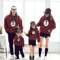 YueBin新年春节过年大码秋冬亲子装一家三口四口母子母女装洋气加绒卫衣亲子装全家