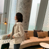 YueBin2亲子装一家三口秋装女童灯芯绒机车外套百搭洋气女宝宝翻领夹克亲子装全家