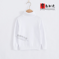 YueBin秋冬亲子装儿童黑色棉高领毛衣小中大男童女童针织衫打底衫加绒亲子装全家