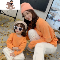 YueBin炸街亲子装母女装洋气韩版高端网红卫衣2020新款潮秋装母子装外套亲子装全家
