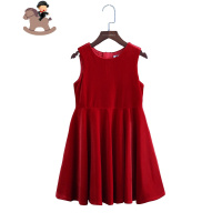 YueBin2020秋冬新款女童无袖背心裙儿童红色连衣裙宝宝小女孩亲子母女装亲子装全家