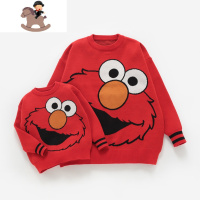 YueBin一家四口亲子装毛衣母女装2020新款潮红洋气过年全家装亲子针织衫亲子装全家