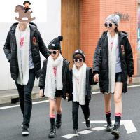 YueBin冬季亲子装一家三口洋气棉衣母子母女秋冬装新款棉袄羽绒棉服外套亲子装全家