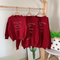 YueBin网红亲子装2020新款秋冬装毛衣洋气一家三口母子母女装过年针织衫亲子装全家