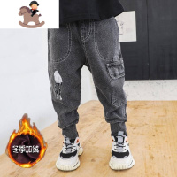 YueBin男童仔裤春秋款2020新款洋气儿童长裤男宝宝帅气宽松童装裤子潮亲子装全家